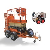 Pressure washer & Scissor lift on trailer package - Mega Hire