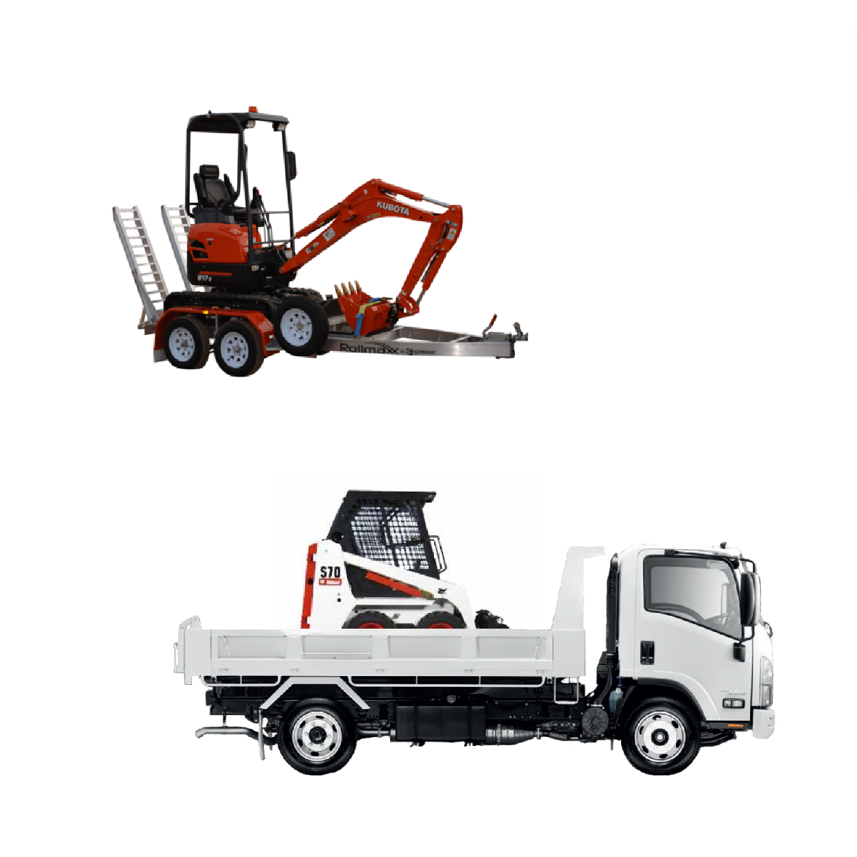 Combo package - 2T Tipper, Bobcat S70, 1.8T Excavator - Mega Hire